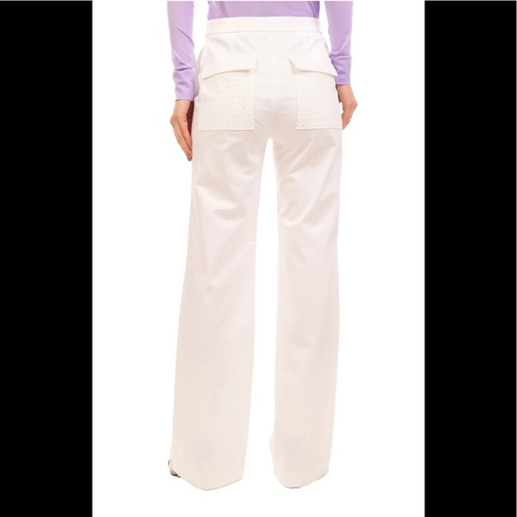 Belstaff Size US 2/EU 36 White Trousers With Eyelet And Side Cut Out Details - Picture 3 of 11